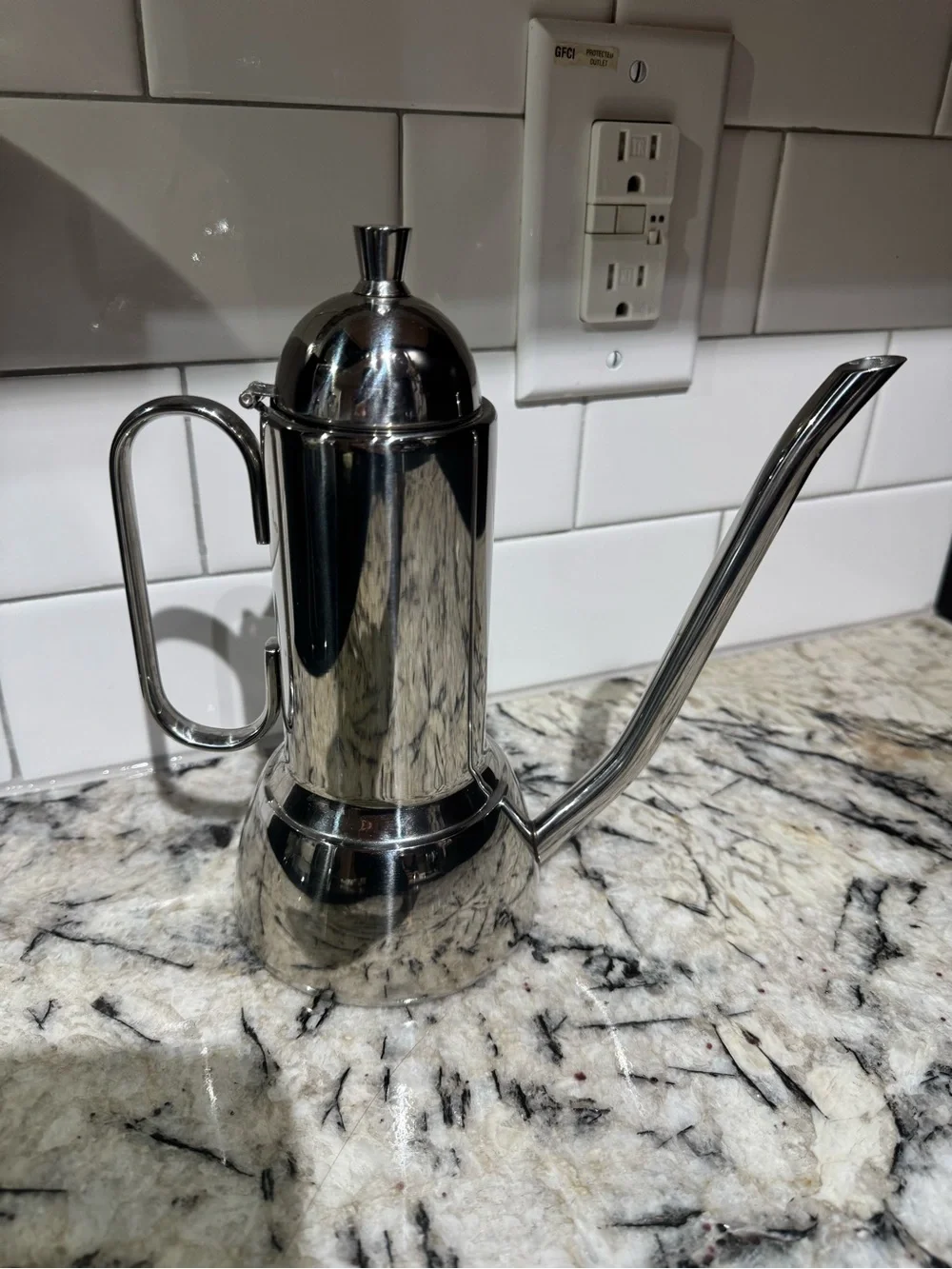 Miu French Stainless Steel Gooseneck oil can - Silver